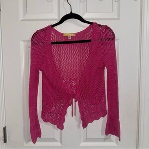 Urban‎ Outfitters Fuchsia Open-Knit Cardigan